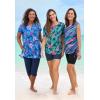 Swimsuits For All Swim 365 Women’s Plus Size The Swim Tee(Black White Abstract)