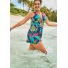 Swimsuits For All Swim 365 Women’s Plus Size Twist-Front Swim Dress(Black)