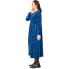 Woman Within Plus Size 21-Button Velour Dress(Bright Cobalt Floral Paisley)