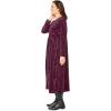 Woman Within Plus Size 21-Button Velour Dress(Deep Claret Floral Paisley)
