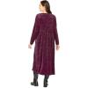 Woman Within Plus Size 21-Button Velour Dress(Deep Claret Floral Paisley)