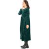Woman Within Plus Size 21-Button Velour Dress(Emerald Green Floral Paisley)