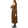 Woman Within Plus Size 21-Button Velour Dress(Toffee Floral Paisley)