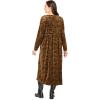 Woman Within Plus Size 21-Button Velour Dress(Toffee Floral Paisley)