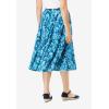 Woman Within Plus Size 2-in-1 Reversible Skirt(Navy Painterly Bloom)