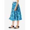 Woman Within Plus Size 2-in-1 Reversible Skirt(Navy Painterly Bloom)