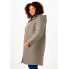 Woman Within Plus Size 3-In-1 Hooded Taslon Jacket(Bark Black)
