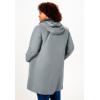 Woman Within Plus Size 3-In-1 Hooded Taslon Jacket(Black Gunmetal)
