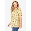 Woman Within Plus Size 7-Day Layer-Look Elbow-Sleeve Tee(Banana Ditsy Bouquet)