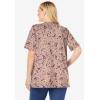 Woman Within Plus Size 7-Day Layer-Look Elbow-Sleeve Tee(New Khaki Ditsy Bouquet)