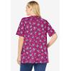 Woman Within Plus Size 7-Day Layer-Look Elbow-Sleeve Tee(Raspberry Ditsy Bouquet)