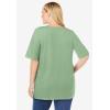 Woman Within Plus Size 7-Day Layer-Look Elbow-Sleeve Tee(Sage)