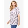 Woman Within Plus Size 7-Day Layer-Look Elbow-Sleeve Tee(White Ditsy Bouquet)