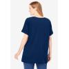 Woman Within Plus Size Americana Kangaroo Pocket Tee(Evening Blue Butterfly Flag)