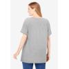 Woman Within Plus Size Americana Kangaroo Pocket Tee(Heather Grey Americana Butterfly)