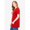 Woman Within Plus Size Americana Kangaroo Pocket Tee(Vivid Red Happy Summer)