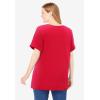 Woman Within Plus Size Americana Kangaroo Pocket Tee(Vivid Red Happy Summer)