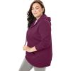 Woman Within Plus Size Better Fleece Zip-Front Hoodie Long Oversized Sweatshirt(Deep Claret)