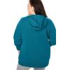 Woman Within Plus Size Better Fleece Zip-Front Hoodie Long Oversized Sweatshirt(Deep Teal)