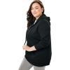 Woman Within Plus Size Better Fleece Zip-Front Hoodie Long Oversized Sweatshirt(Heather Charcoal)