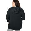 Woman Within Plus Size Better Fleece Zip-Front Hoodie Long Oversized Sweatshirt(Heather Charcoal)