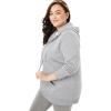 Woman Within Plus Size Better Fleece Zip-Front Hoodie Long Oversized Sweatshirt(Heather Grey)