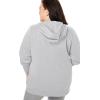 Woman Within Plus Size Better Fleece Zip-Front Hoodie Long Oversized Sweatshirt(Heather Grey)