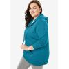 Woman Within Plus Size Better Fleece Zip-Front Hoodie Long Oversized Sweatshirt(Medium Heather Grey)