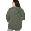 Woman Within Plus Size Better Fleece Zip-Front Hoodie Long Oversized Sweatshirt(Olive Green)