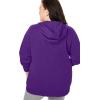 Woman Within Plus Size Better Fleece Zip-Front Hoodie Long Oversized Sweatshirt(Radiant Purple)