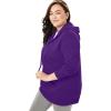 Woman Within Plus Size Better Fleece Zip-Front Hoodie Long Oversized Sweatshirt(Radiant Purple)