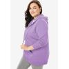 Woman Within Plus Size Better Fleece Zip-Front Hoodie Long Oversized Sweatshirt(Soft Iris)