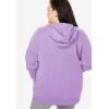Woman Within Plus Size Better Fleece Zip-Front Hoodie Long Oversized Sweatshirt(Soft Iris)