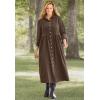 Woman Within Plus Size Button Front Corduroy Dress(Chocolate)