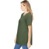 Woman Within Plus Size Criss Cross Tee(Olive Green)