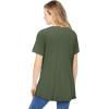 Woman Within Plus Size Criss Cross Tee(Olive Green)