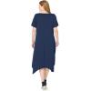 Woman Within Plus Size Drape Hem Dress(Navy)