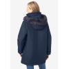 Woman Within Plus Size Faux Fur Down Parka Coat(Black)