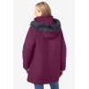 Woman Within Plus Size Faux Fur Down Parka Coat(Deep Claret)