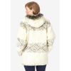Woman Within Plus Size Faux Fur Snowflake Print Hooded Jacket(Ivory Snowflake Fair Isle)