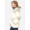 Woman Within Plus Size Faux Fur Snowflake Print Hooded Jacket(Ivory Snowflake Fair Isle)