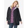 Woman Within Plus Size Fleece Nylon Reversible Jacket(Bark Black)