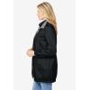 Woman Within Plus Size Fleece Nylon Reversible Jacket(Black Medium Heather Grey)