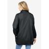 Woman Within Plus Size Fleece Nylon Reversible Jacket(Black Medium Heather Grey)