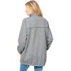 Woman Within Plus Size Fleece Nylon Reversible Jacket(Pine Medium Heather Grey)