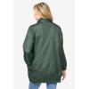 Woman Within Plus Size Fleece Nylon Reversible Jacket(Pine Medium Heather Grey)