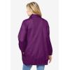 Woman Within Plus Size Fleece Nylon Reversible Jacket(Plum Purple Medium Heather Grey)