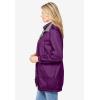 Woman Within Plus Size Fleece Nylon Reversible Jacket(Plum Purple Medium Heather Grey)