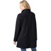 Woman Within Plus Size Fleece Swing Funnel-Neck Coat(Black)