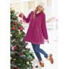 Woman Within Plus Size Fleece Swing Funnel-Neck Coat(Classic Red)